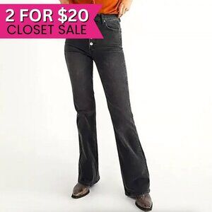 Boyish‎ Gray Ricky High Rise Flare Button Fly Jeans Sz 26 Moonfleet Denim Cotton